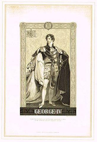 Archer's Royal Portrait Pictures - "GEORGE IV" - Tinted Engraving - 1880