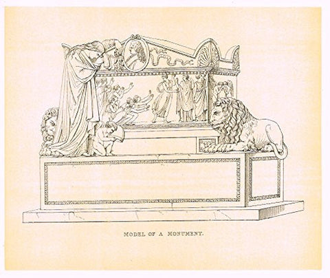 Cicognara's Works of Canova - "MODEL OF A MONUMENT" - Heliotype - 1876