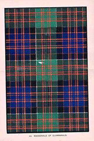 Johnston's Scottish Tartans - "MACDONALD OF CLANRANDALD" - Chromolithograph - c1899