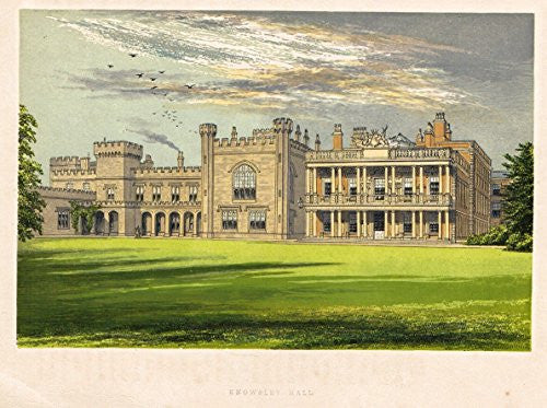 Country Seats by F.O. Morris - "KNOWSLEY HALL" - Chromolithograph - 1866