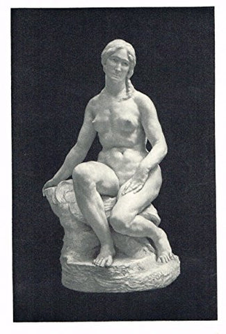 Salons of 1901's REVERIE Statuette in Plaster by F. HEXAMER - Photograveure - 1901