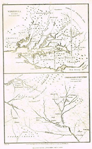 Shaffner's History - VIRGINIA A.D. 1697 & CHEROKEE COUNTRY PRIOR TO 1776 - Engraving - 1863