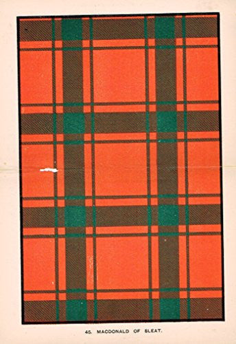 Johnston's Scottish Tartans - "MACDONALD OF SLEAT" - Chromolithograph - c1899