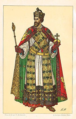 Hottenroth's Le Costume - "KING WITH GLOBE" - Chromolithograph - 1890