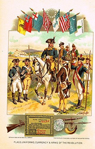 History of Our Country - FLAGS, UNIFORMS, ETC. - Chromolithograph - 1899