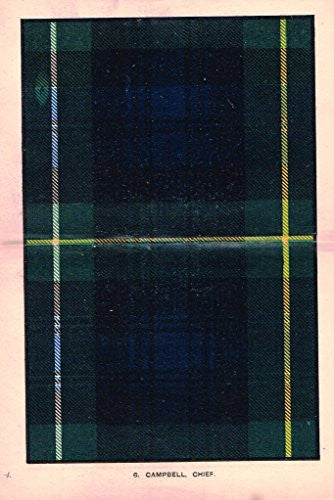 Johnston's Scottish Tartans - "CAMPBELL CHIEF" - Chromolithograph - c1899