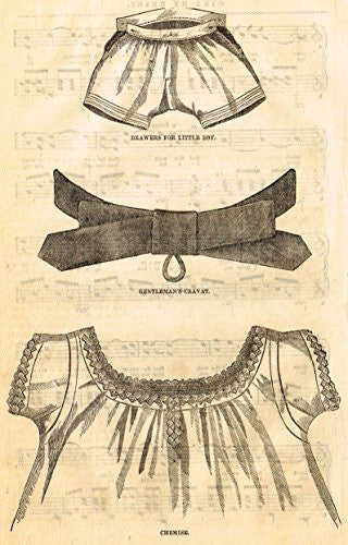 Harper's Magazine's - "GENTLEMAN'S CRAVAT" - Lithograph - c1860