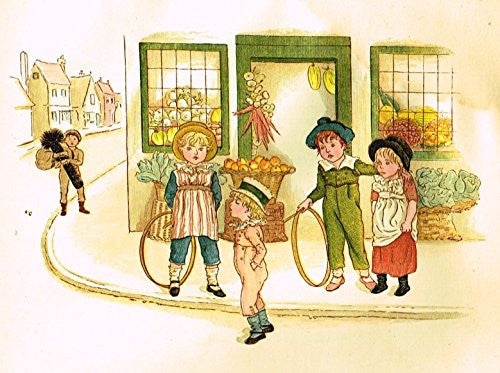Kate Greenaway's Little Ann - GEORGE & THE CHIMNEY SWEEP - Chromolithograph - 1883