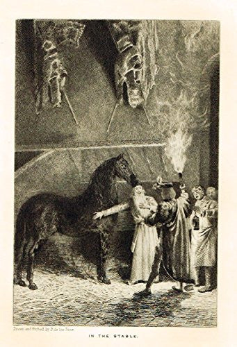 Walter Scott's - 'Anne of Geierstein' - "THE SECRET TRIBUNAL" - Etching - 1894