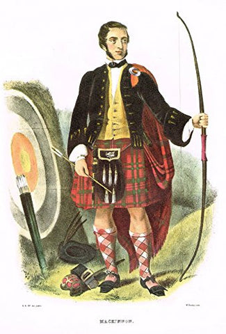 Clans & Tartans of Scotland by McIan - MACKINNON - Lithograph -1988