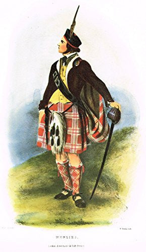 Clans & Tartans of Scotland by McIan - "MENZIES" - Lithograph -1988