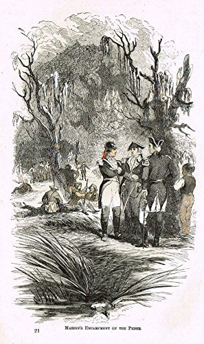 Irvin's Life of Washington - "MARION'S ENCAMPMENT ON THE PEDER" - Woodcut - 1879