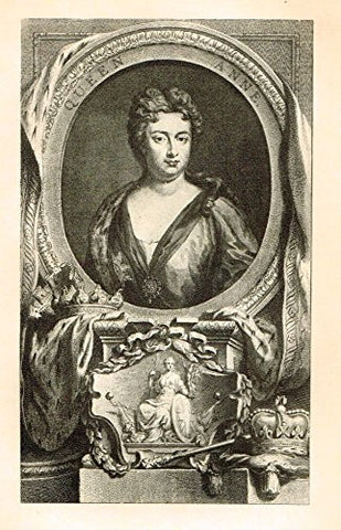Memoires of the Court of England - QUEEN ANNE - Photo-Etching - 1843