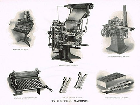 Science - "TYPE SETTING MACHINES" - Lithogrpah - 1911