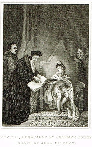 Miniature History - EDWARD VI PERSUADED BY CRAMNER - Copper Engraving - 1812
