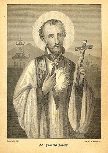 Half Hours with the Servants of God - "ST. FRANCIS XAVIER" - Engraving - 1891