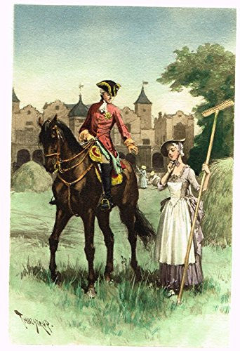 Colored Lithograph - GEORGE III, MEETING LADY SARAH LENNOX by DE STULSTRUP - c1895