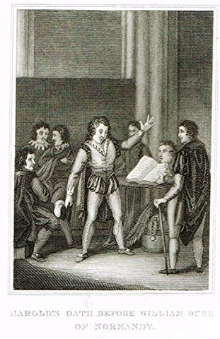 Miniature History of England - HAROLD'S OATH BEFORE WILLIAM DUKE OF NORMANDY - Engraving - 1812