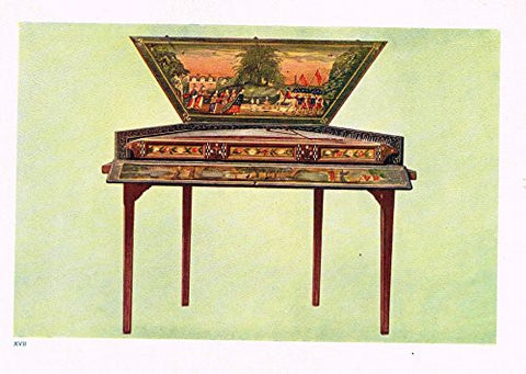 Hipkins Musical Instruments - "Dulcimer" - Stipple Chromolithograph - 1923
