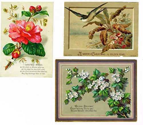 Three Fine Vintage Holiday Cards - from 1800's & Early 1900's