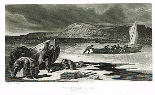 Kane's Arctic Explorations - "BROKEN FLOES NEARING PIKANTLIK" - Steel Engraving - 1856