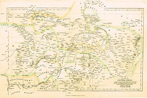 Swanston's Map - "MAP OF PART OF CENTRAL AFRICA" - Engraving - c1850