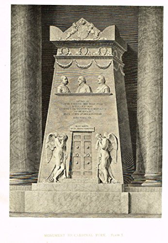 Cicognara's Works of Canova - "MONUMENT TO CARDINAL YORK" - Heliotype - 1876