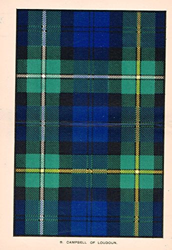 Johnston's Scottish Tartans - "CAMPBELL OF LOUDOUN" - Chromolithograph - c1899