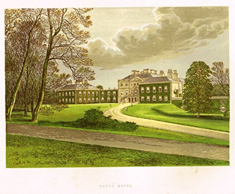 Country Seats by F.O. Morris - "HADDO HOUSE" - Chromolithograph - 1866