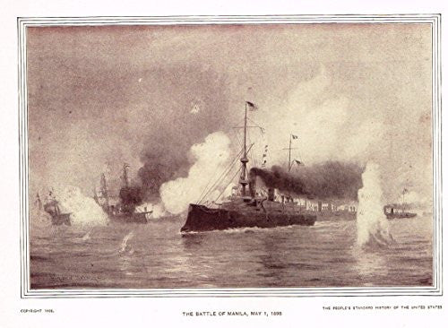 History of Our Country - THE BATTLE OF MANILA, 1898 - Photogravure - 1899