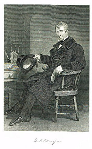 Duyckinck's Portraits - "WILLIAM HARRISON" - Steel Engraving - 1874