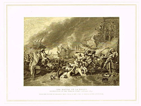 Archer's Royal Pictures - "THE BATTLE OF LA HOGUE" - Tinted Engraving - 1880