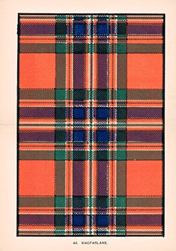 Johnston's Scottish Tartans - "MACFARLANE" - Chromolithograph - c1899