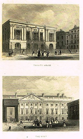 Tallis's London - "TRINITY HOUSE & THE MINT" - Steel Engraving - 1851