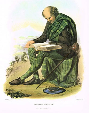 Clans & Tartans of Scotland by McIan - "CAMPBELL OF ARGYLE" - Lithograph -1988