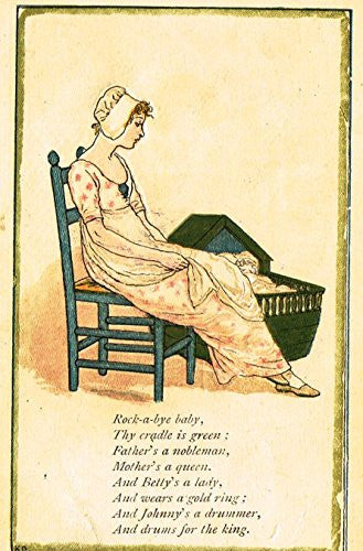 Greenaway's Mother Goose - ROCK-A-BYE-BABY - Chromolithograph - 1898
