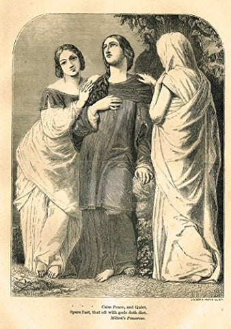 Christian Parlor Book - CALM, PEACE AND QUIET - Wood Engraving - 1850