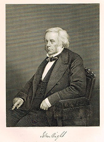 Duyckinck's Portraits - "JOHN BRIGHT" - Steel Engraving - 1874