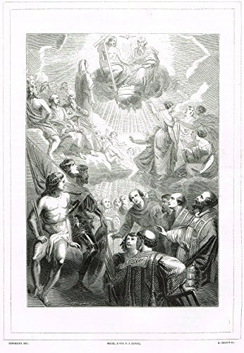 Missale Romanum by Dessain -"THE TRINITY" - Engraving - 1856