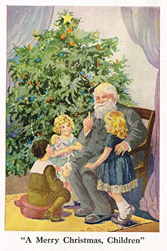Children's Print - "A MERRY CHRISTMAS, CHILDREN" - Lithograph - c1935