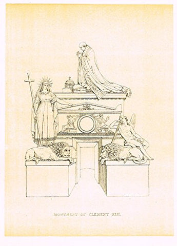 Cicognara's Works of Canova - "MONUMENT OF CLEMENT XIII" - Heliotype - 1876