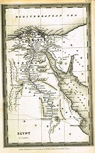 Miniature Map by Starling - EGYPT - Geographical Annual Engraving - 1831