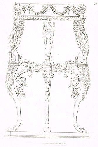 Fine Greek Engraving - "WINGED & FOOTED METAL DECORATION" - c1820