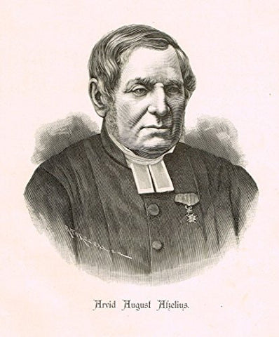Portraits of Swedish Hymn Writers - ARVID AUGUST ALZELIUS - Lithograph - 1899