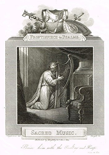 Blomfield's Impartial Expsitor & Bible - "FRONTISPIECE  - SACRED MUSIC" - Engraving - 1815