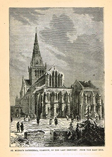 Our National Cathedrals - ST. MUNGO'S CATHEDRAL - GLASGOW - Wood Engraving - 1887