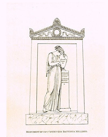 Cicognara's Works of Canova - "MONUMNET OF COUNT GIO BATTISTA MELLERIO" - Heliotype - 1876