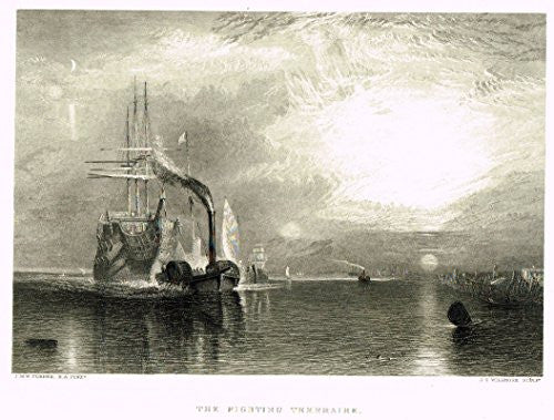 Turner's Landscapes - "THE FIGHTING TEMERAIRE" - Steel Engraving - 1879