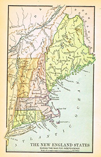 Scudder's - THE NEW ENGLAND STATES DURING THE WAR FOR INDEPENDENCE - Chromo - 1881