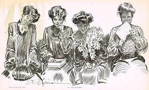 The Gibson Book - "AT THE MATINEE" - Lithograph - 1907